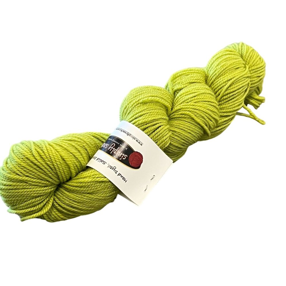 Simply Sock Yarn Fiesta Lime Hand Dyed Wool Nylon 175 Yards